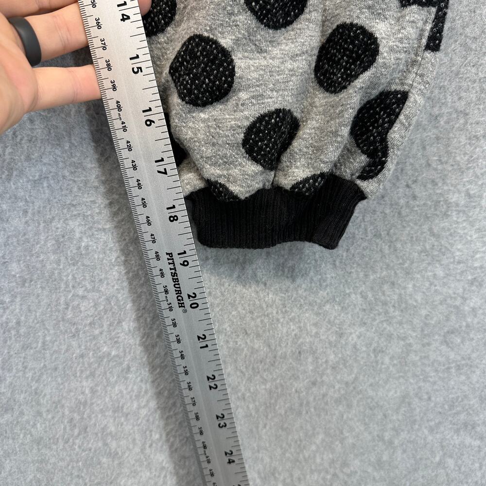 Malina Sweatpants Kids Girls Size 10 Gray Black Polka Dot 100% Cotton Pull On - Picture 12 of 12